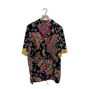 VNTG CARON COMPONENTS silk button up shirt L